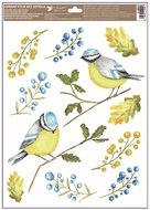 Decorative Window Cling – Titmouse on twigs with berries