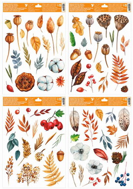 Window Cling autumn Leaves and Fruits 30 x 42 cm