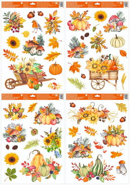 Window Cling Sunflowers and Pumpkins 35 x 50 cm