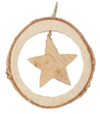 Wooden Star in Oval 10 cm