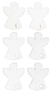 Wooden Angel 6 cm 6 pcs on wooden peg 