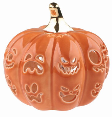 Lighting porcelain Pumpkin 9.5 x 9 x 9.5 cm, warm white, 1 LED, Timer