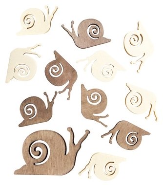 Wooden Snail 4 cm, 12 pcs 