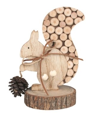 Wooden Squirrel Standing 8 x 16 cm