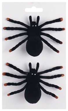 Spider on Clip Black 10 x 2 x 8 cm, 2 pcs
