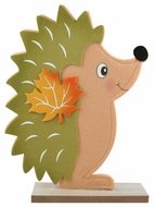 Felt hedgehog green 18 x 30.5 x 5 cm on stand
