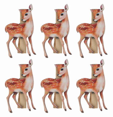 Doe wooden 3 x 5 x 0.3 cm on a peg, 6 pcs in a bag