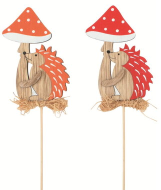 Wooden Hedgehog 5.5 × 9 × 0.5 cm + stick