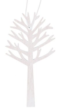 Hanging Wooden Tree 10 cm, White 