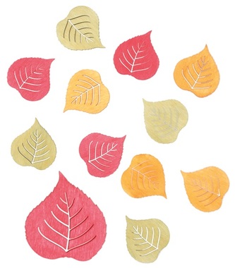 Wooden Leaves 4 cm, 12 pcs