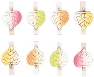Wooden Leaves on Peg 3,5 cm, 8 pcs 