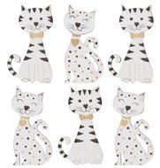 Cats with Sticker 5 cm, 6 pcs