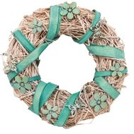 Natural Wreath w/ Turquois Components dia 25 cm 