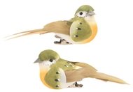Bird on Clip 8 cm, 2 pcs,  Green