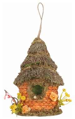 Decorative Birdhouse Orange 15 x 20 x 9 cm for hanging