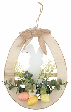 Eggs with wooden Decor 21 x 28 x 4 cm for hanging