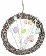 Easter Wreath Pastel Eggs 30 x 30 x 6 cm for hanging