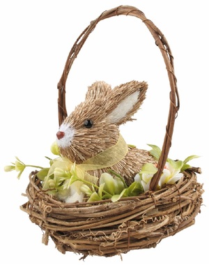 Basket with Bunny 14 x 17 x 13 cm for standing