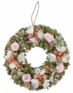 Spring Wreath with pink Flowers 31 x 31 x 7 cm