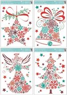 Decorative Window Cling Color Snowflake Images 33, 5 × 25,5 cm Decorative Window Cling Color Snowflake Images 33, 5 × 25,5 cm