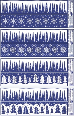 Self-Adhering Glitter Window Decoration 55x22 cm Stripes, Icicles