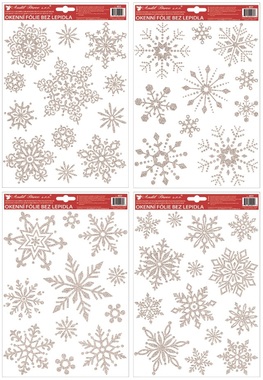 Decorative Window Cling with Glitter Silver Snowflakes 28 × 22 cm