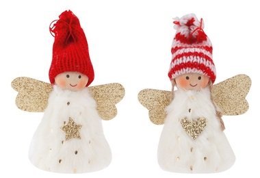 Angel red and white for hanging 9 cm