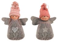 Angel grey and pink for hanging 9 cm