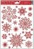 Decorative Window Cling – Red Snowflakes with Stars