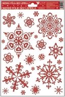 Decorative Window Cling – Red Snowflakes