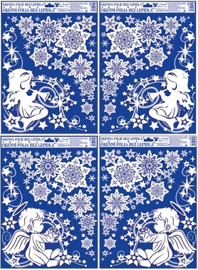 Decorative Window Cling Corner with Glitter Angels 38 × 30 cm