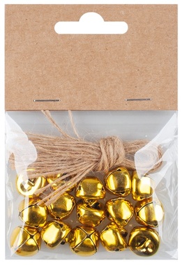 Jingle Bells o 1.5 cm, 15 pcs Bag, Gold