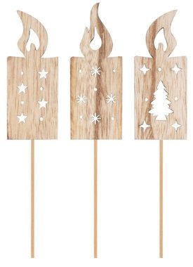 Wooden Candle 3 x 8 cm + stick
