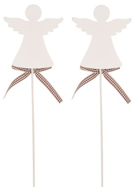 Wooden Angel 7 cm + Stick, 2 pcs