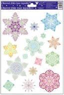 Decorative Window Cling – Snowflakes with Ornaments