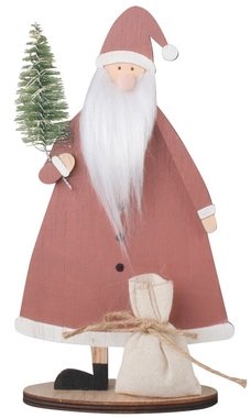 Standing Santa with LED light 12 x 22 cm