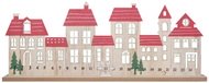 4987 Adventn&iacute; kalend&aacute;ř domky s posuvnou vločkou na postaven&iacute; 45 x 17,5 cm-1