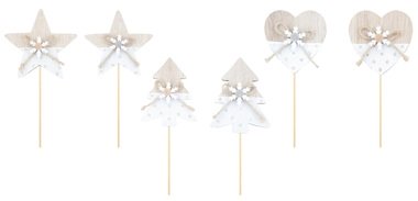 Wooden Decoration 7 cm + Stick