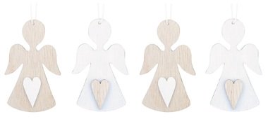  Hanging Wooden Angels 7 cm, 4 pcs