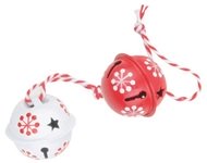 5336 Rolničky s potiskem 3 cm, 8 ks, červen&eacute; a b&iacute;l&eacute;-2