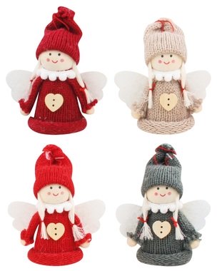 Hanging Angel with Wooden Heart 10,5 cm