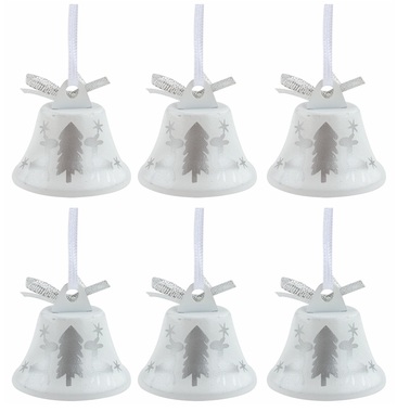 Hanging Bells w/forest 4,5 cm, 6 pcs
