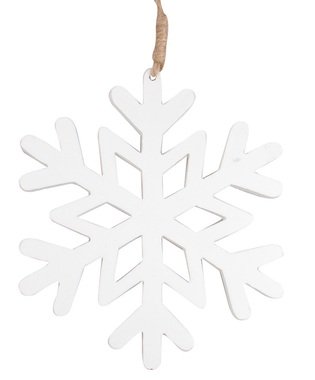 Hanging Wooden Snowflakes 15 cm 