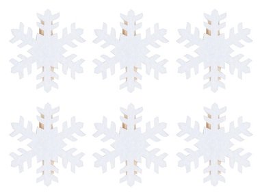 Felt Snowflakes on Peg 5 cm, 6 pcs 
