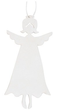 Hanging Wooden Angel 8 cm, White 