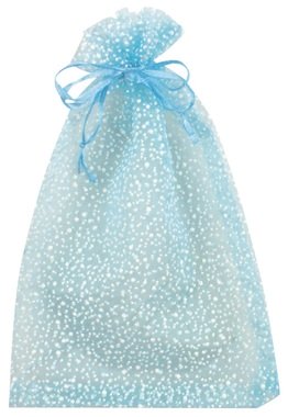 Sky blue Organza Bag with glitters 15x22 cm