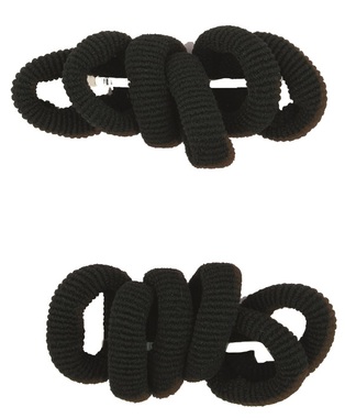 Elastic Hair Ties 12 pcs, Black 3 cm