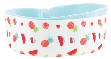 Elastic Fabric Headband, 2 pcs, Sky Blue and White with Fruits