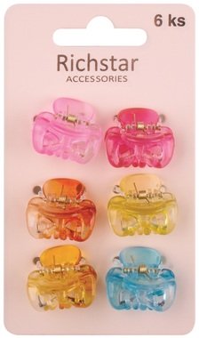 Hair Clips in Rainbow Colors 6 pcs