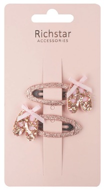 Dance Shoe Clips with Glitter 5.5 x 3 x 0.5 cm, 2 pcs